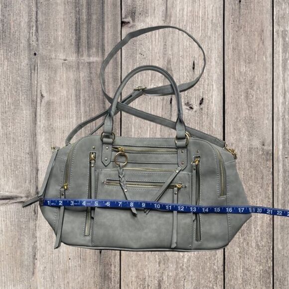 Womens Trendy Two Way Hand and Crossbody Bag Multi Compartment Gray - Picture 4 of 6